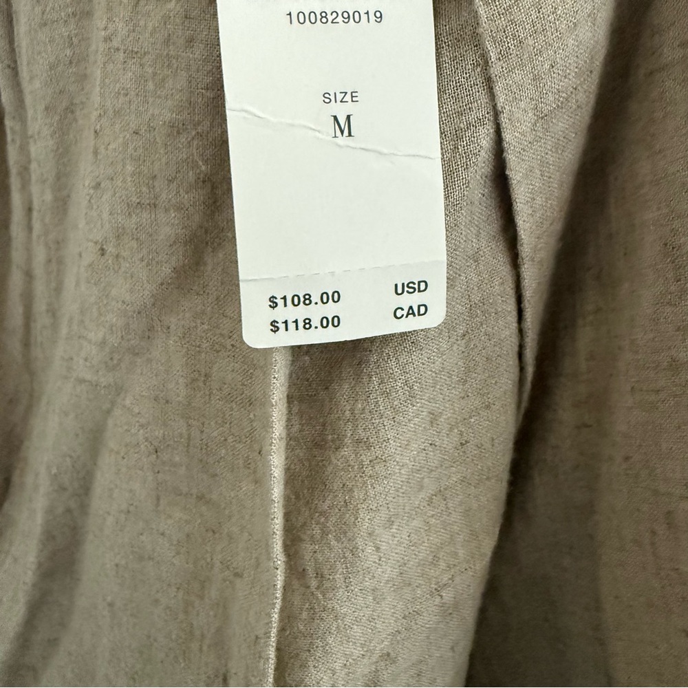 Anthropologie Celandine Beige Crab Shack Bib Linen Blend Mini Dress - Picture 9 of 9